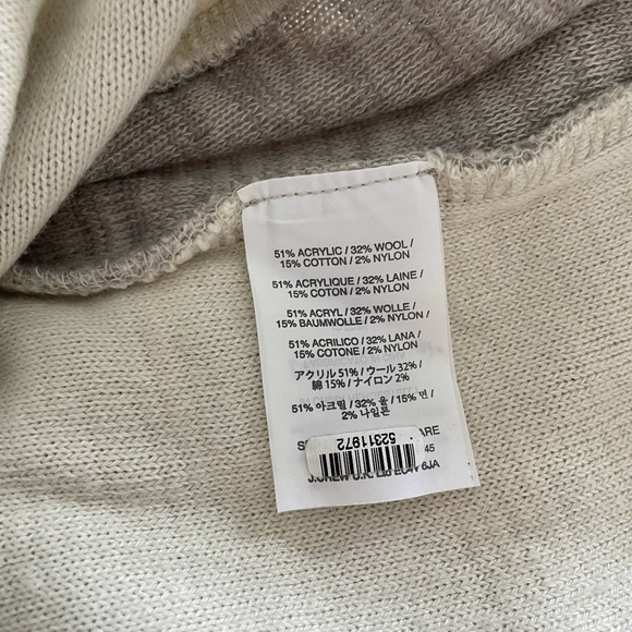 J.Crew Jaspe wool blend color block sweater/Gray+Cream/XS - Picture 9 of 10